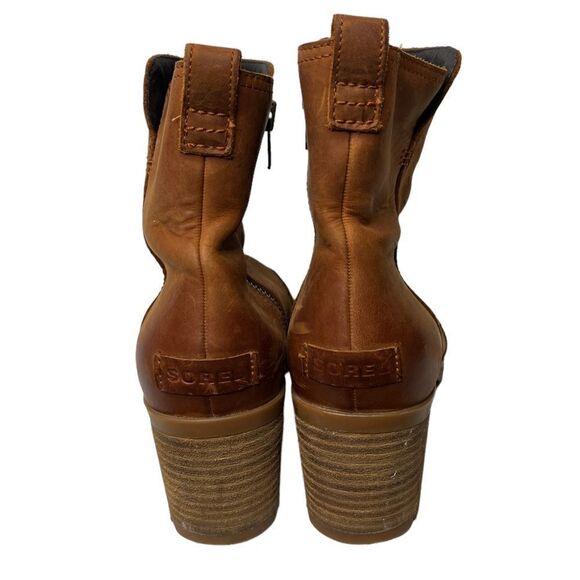 Sorel Cate Iced Tea Women’s Brown Leather Waterproof Ankle Boot Size 11 - Picture 8 of 11